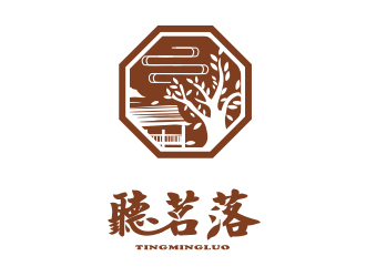 听茗落普洱茶叶品牌logo设计logo设计