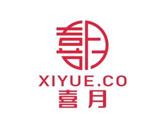 唐国强的喜月logo设计