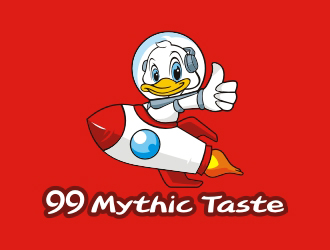 曾翼的99 Mythic Taste（一只开飞机/火箭的鸭子）logo设计