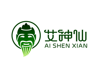 唐国强的艾神仙艾灸卡通商标设计logo设计