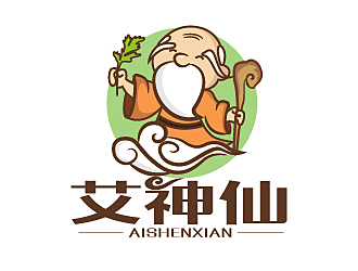 赵军的艾神仙艾灸卡通商标设计logo设计