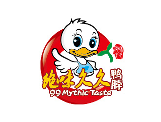 小吃店小鸭卡通logo设计logo设计