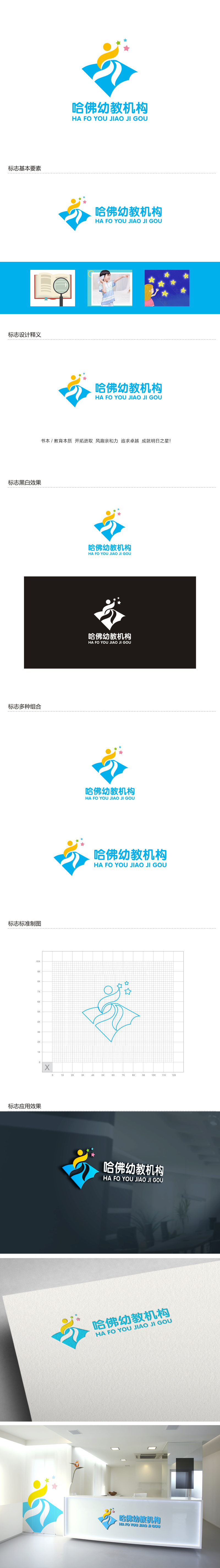 杨勇的哈佛幼教机构logo设计