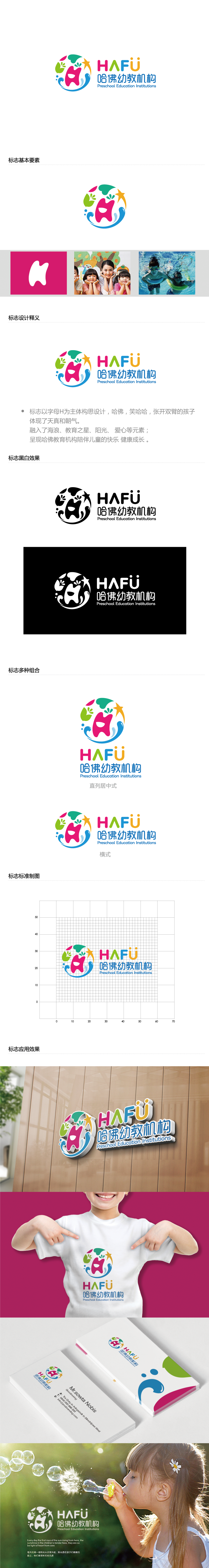 张晓明的哈佛幼教机构logo设计