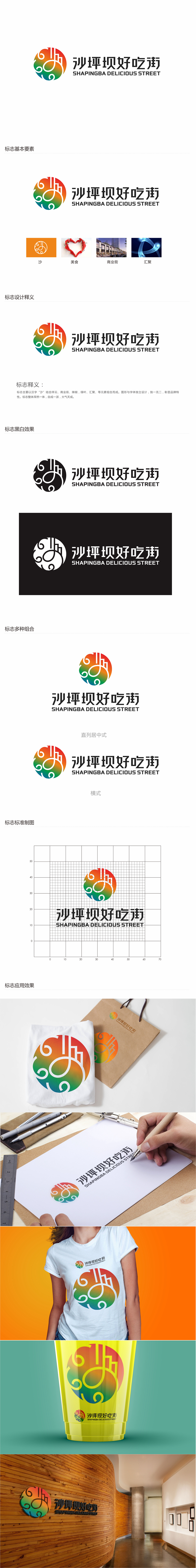 唐国强的沙坪坝好吃街（重新编辑需求）logo设计
