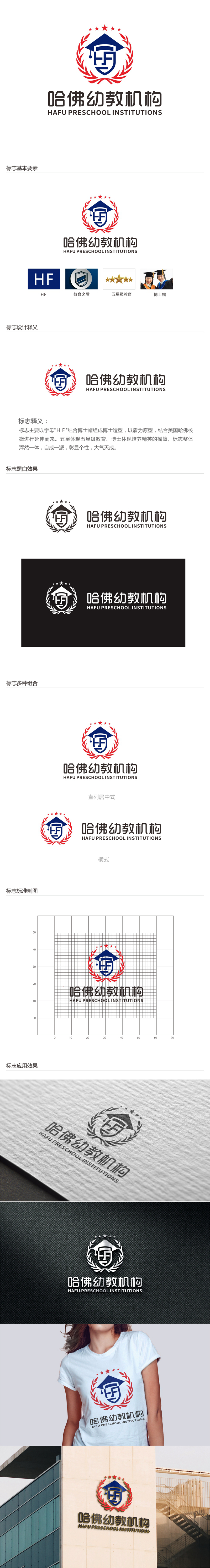 唐国强的哈佛幼教机构logo设计