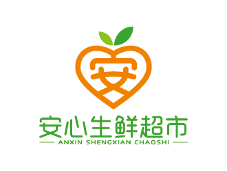 王涛的安心生鲜超市logo设计