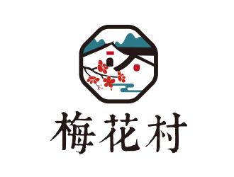 林子棠的梅花村logo设计