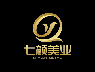 七颜美业logo设计
