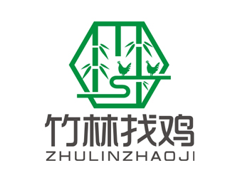 赵鹏的竹林找鸡农业标志设计logo设计