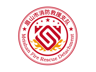 向正军的眉山市消防救援支队logo设计