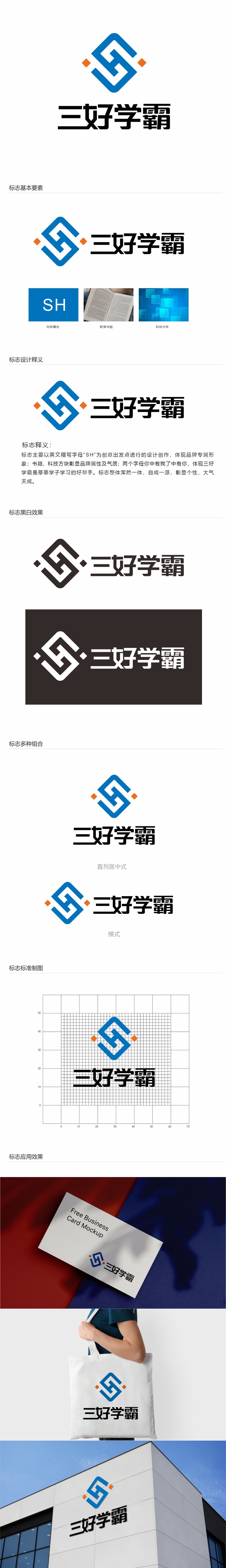 唐国强的三好学霸logo设计