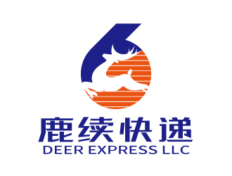 张俊的英文：Deer Express LLC, 中文：鹿续快递logo设计