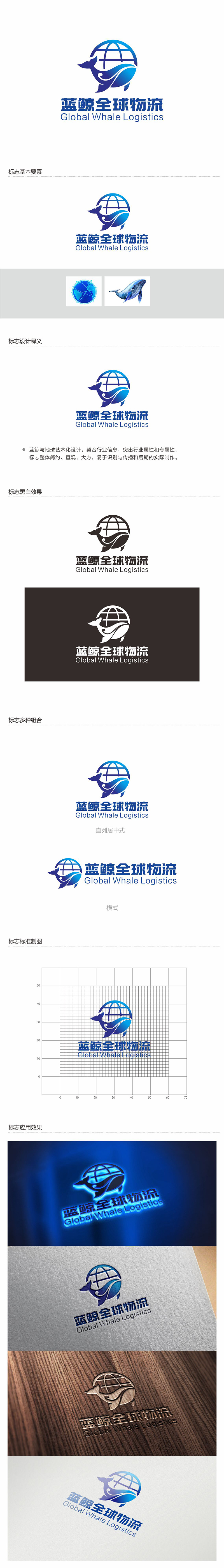 邓建平的蓝鲸全球物流（广州）有限公司logo设计