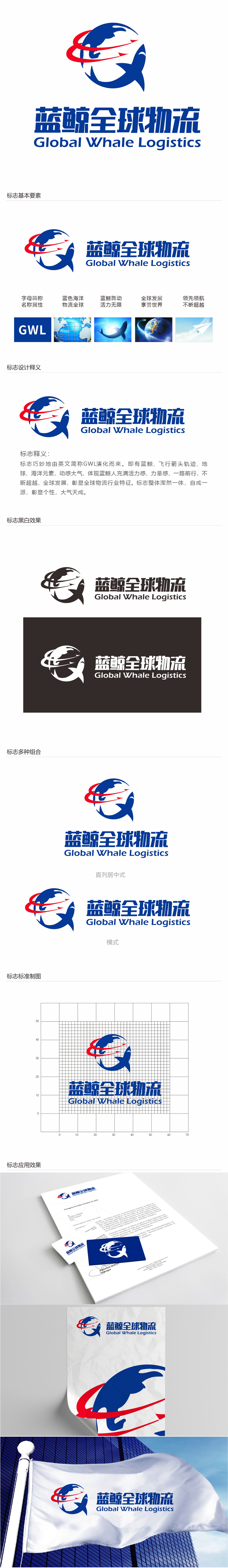 唐国强的蓝鲸全球物流（广州）有限公司logo设计