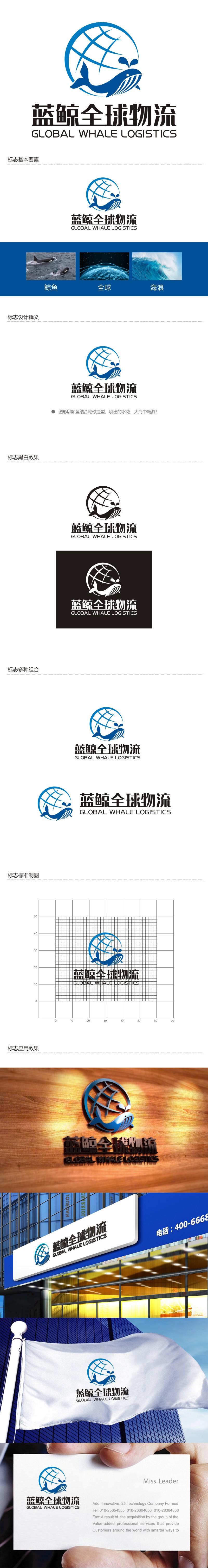 谭家强的蓝鲸全球物流（广州）有限公司logo设计