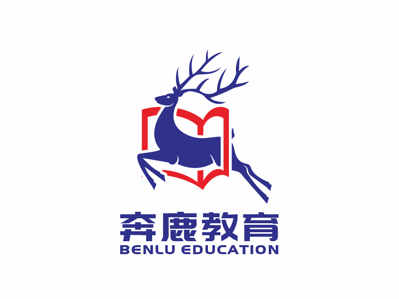 何嘉健的奔鹿教育logo设计