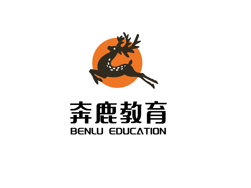 唐国强的奔鹿教育logo设计