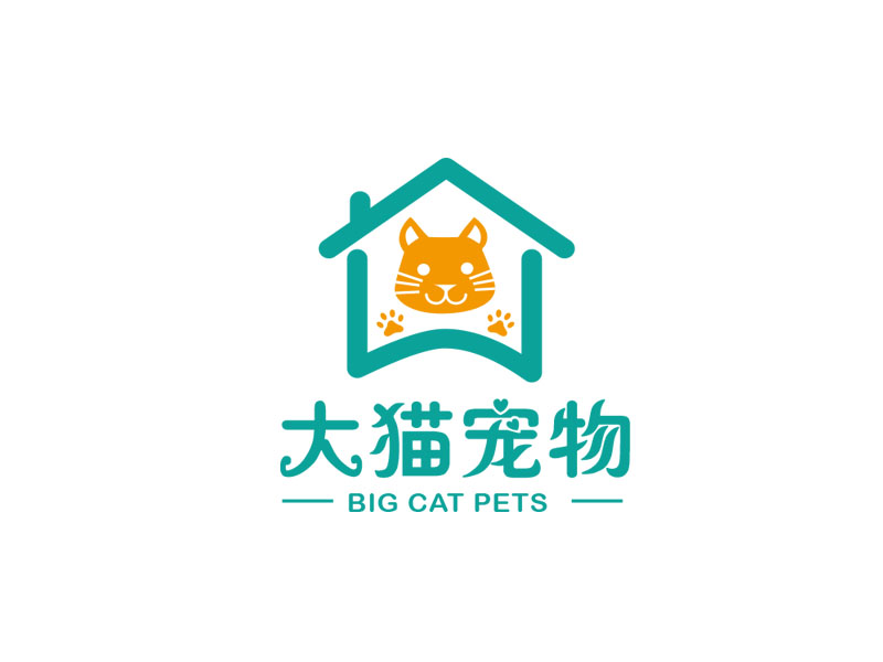 朱红娟的大猫宠物logo设计
