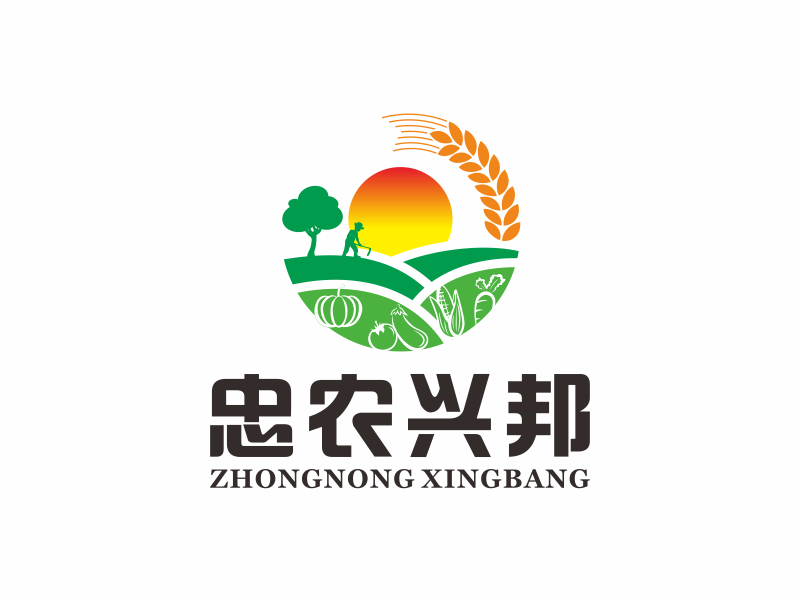 陈波的忠农兴邦logo设计