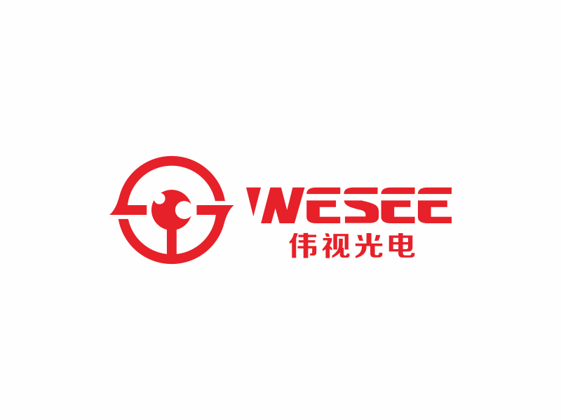何嘉健的WeSee   伟视光电logo设计