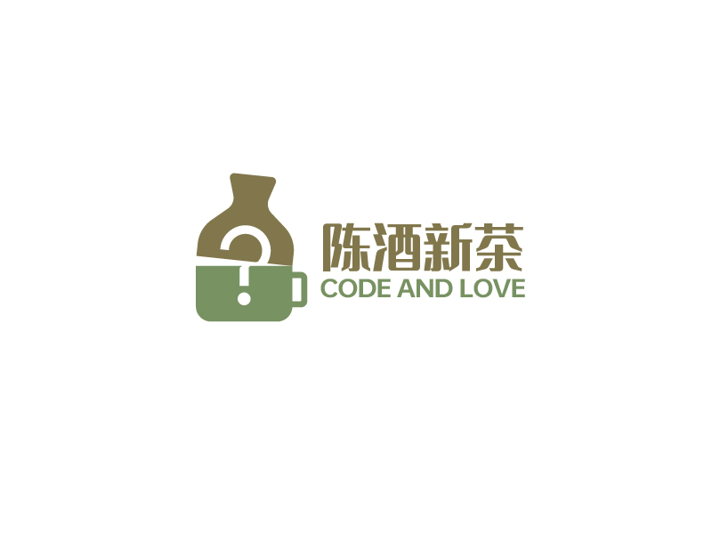 唐国强的陈酒新茶logo设计