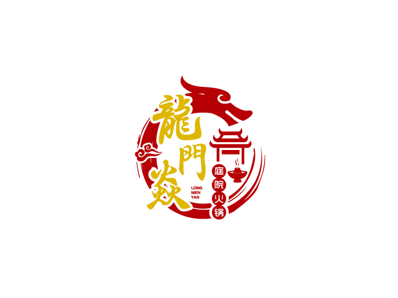 张俊的龍門焱生态火锅logo设计