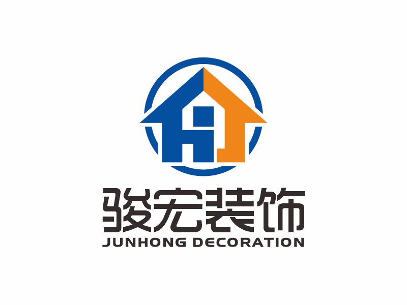 何嘉健的骏宏装饰logo设计