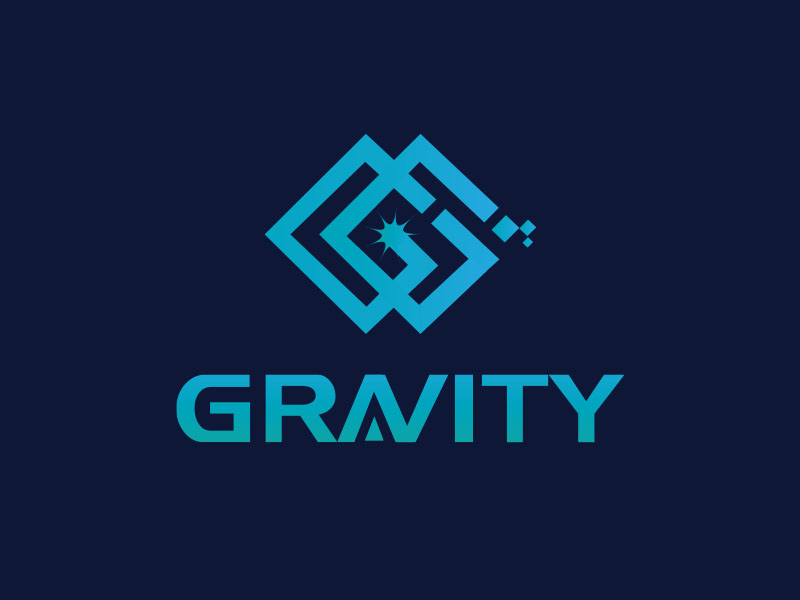朱红娟的GRAVITY SPACE黑白色logo设计