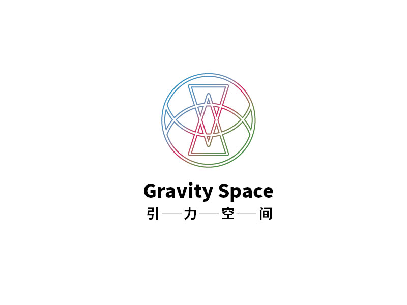 李宁的GRAVITY SPACE黑白色logo设计