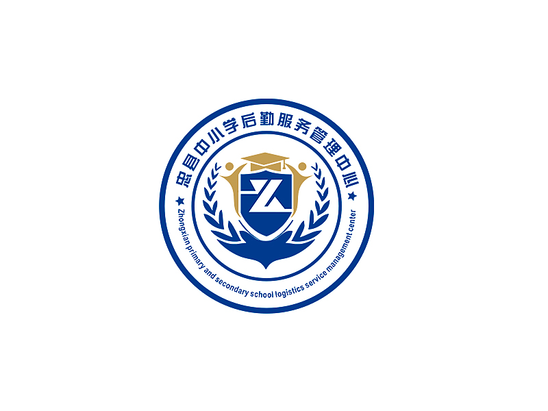 李杰的忠县中小学后勤服务管理中心logo设计