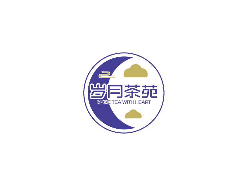 张俊的岁月茶苑中国风logo设计