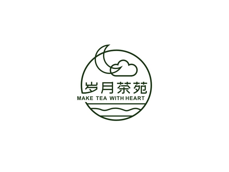 姜彦海的岁月茶苑中国风logo设计