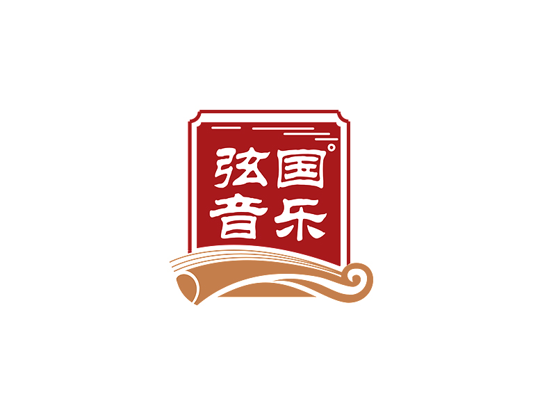 李杰的弦音国乐古筝培训学院logo设计