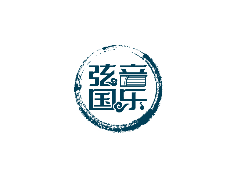 张俊的弦音国乐古筝培训学院logo设计
