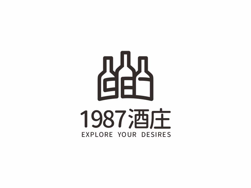 何嘉健的1987酒庄logo设计