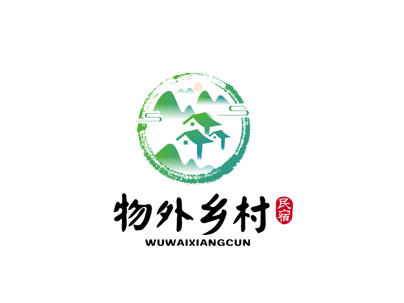 张俊的物外乡村logo设计