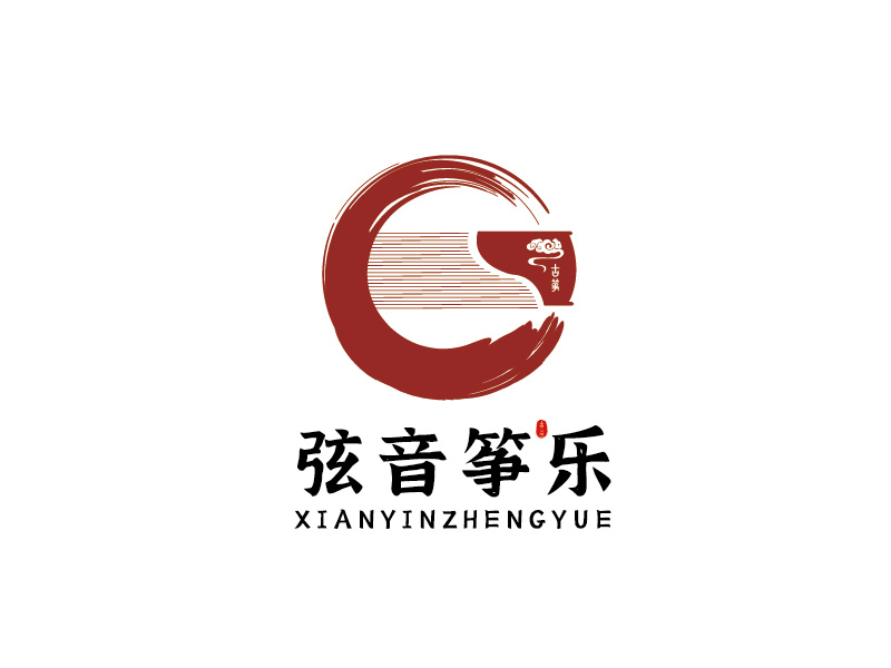 李宁的弦音筝乐古筝培训学校logo设计