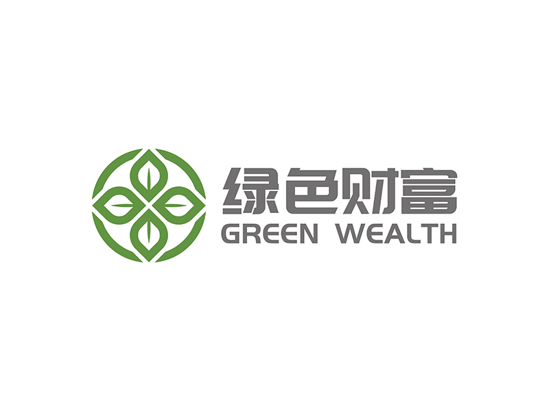 周都响的绿色财富logo设计