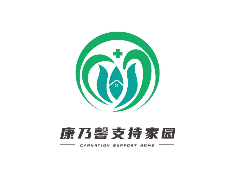 朱红娟的康乃馨支持家园logo设计