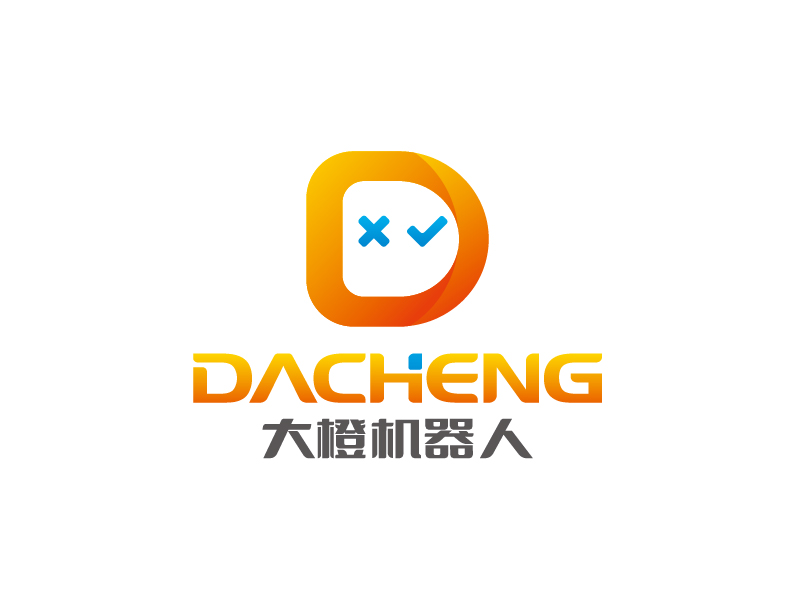 张俊的大橙机器人/橙擎机器人科技logo设计