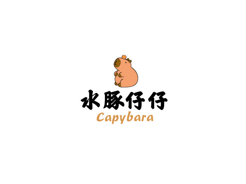 向红的水豚仔仔logo设计