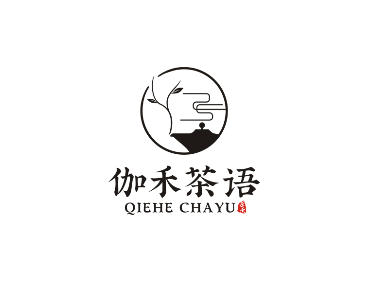 李杰的伽禾茶语logo设计