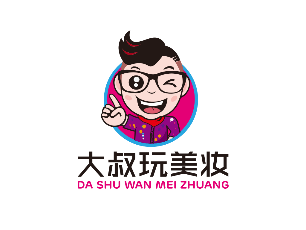 大叔玩美妆卡通人物LOGOLOGO设计 - LOGO123