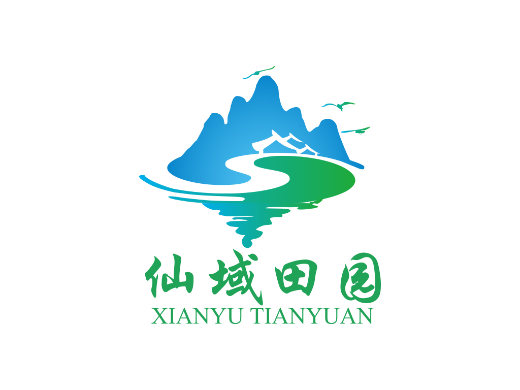 仙域田园山水画logoLOGO设计 - LOGO123