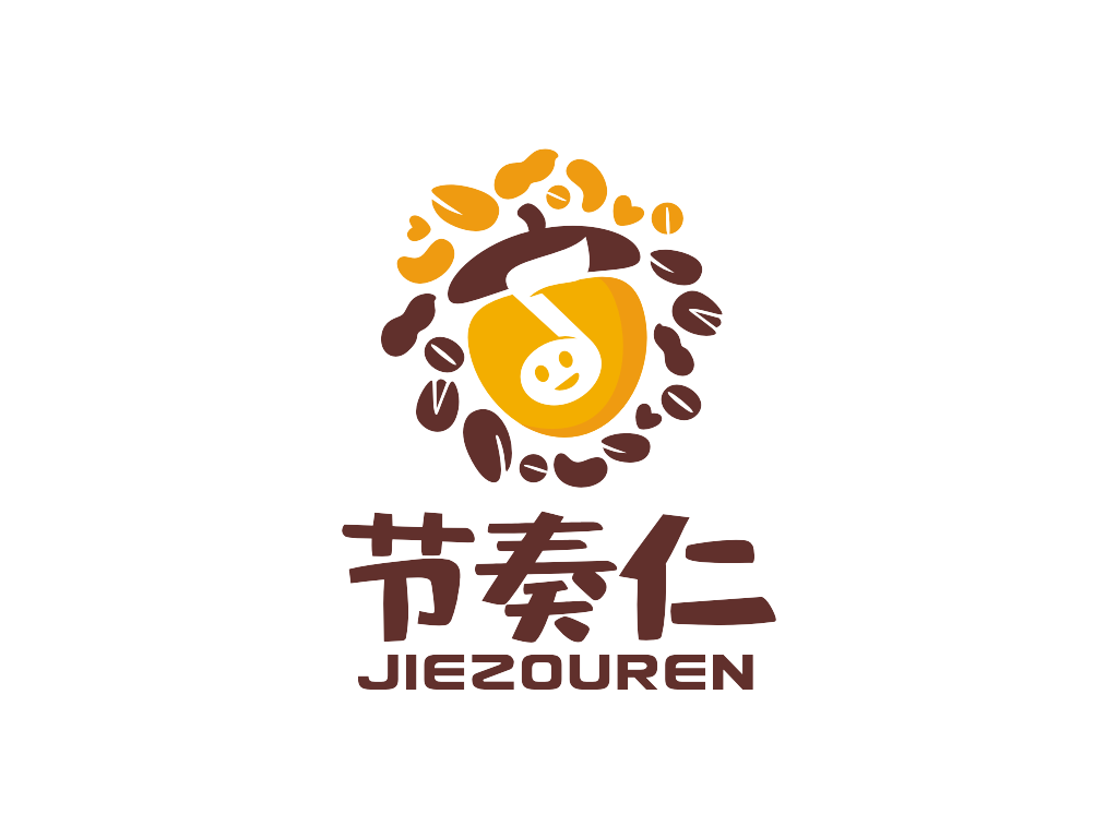 节奏仁干果食品商标设计LOGO设计 - LOGO123